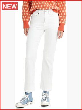 High Rise Wedgie Straight Leg Jeans with Leather Patch